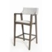 Urbane Bar Chair  Frame Color - Old Gray  Woven Seat & Back Color - White  SOLD AS-IS  ~  ALL SA