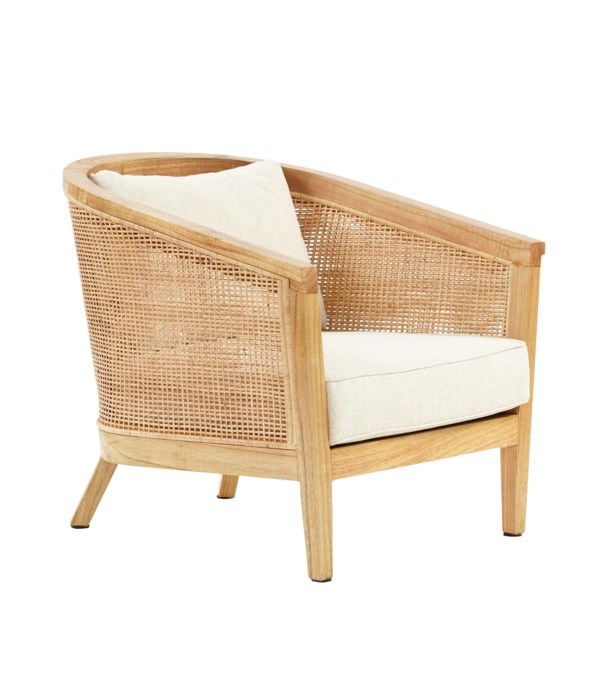 Valencia Club Chair  Frame - Mindi WoodWoven Rattan Color - Natural  Cushion Color -  Cream
