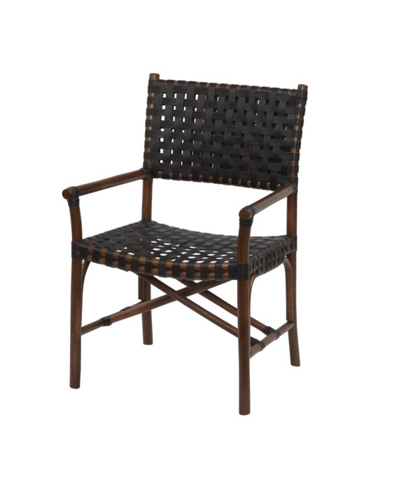 Malibu Arm Chair Frame Color - Cocoa Leather Color - Black CLOSE-OUT - 50% OFF!SOLD AS-IS  ~  A