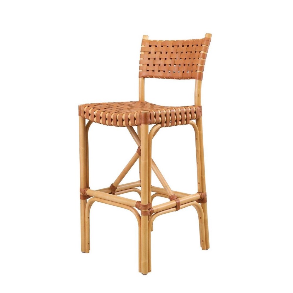 Malibu Bar Chair Frame Color - Natural  Leather Color - Brown CLOSE-OUT - 50% OFF!SOLD AS-IS  ~