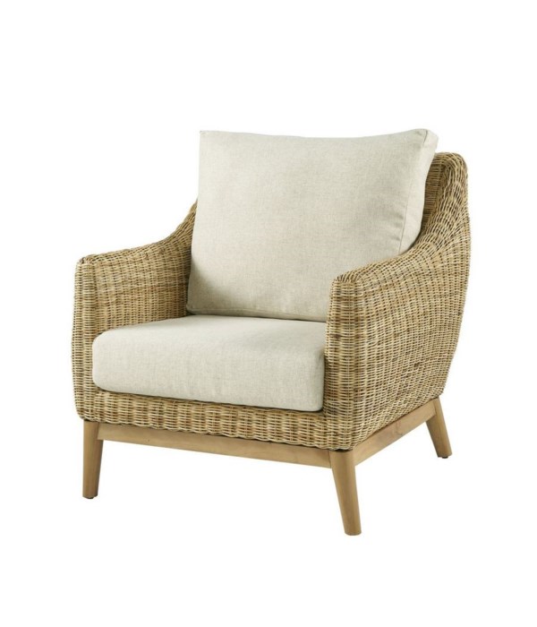 Metropolitan Club Chair Frame Color - Natural Weave Color - Natural  Cushion Color - Cream