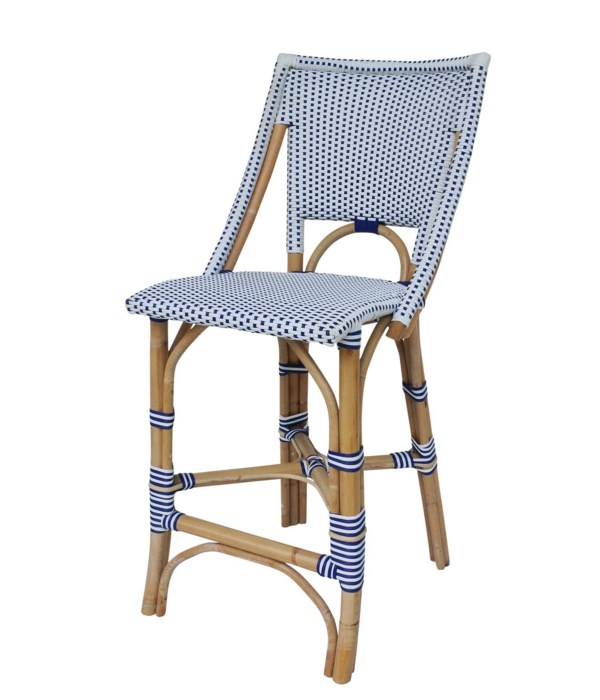 Bistro Counter Chair  Color - White/Navy