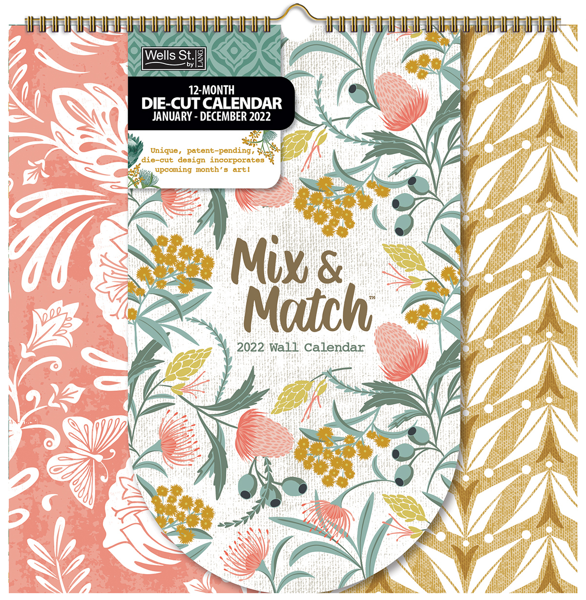 Match 2022 Calendar Mix & Match - 2022 12X12 Die Cut Spiral Calendar | Lang Companies