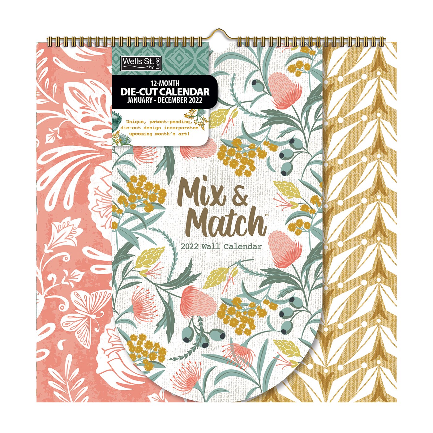 Match 2022 Calendar Mix & Match - 2022 12X12 Die Cut Spiral Calendar | Lang Companies