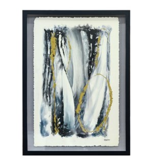 SIDE SWIPE I FRAMED ART | Hand Painted Abstract on Paper | 2.25 inch Frame