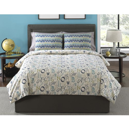Alphabet Soup 4 Pc Full Comforter Set Made In Usa Closeouts