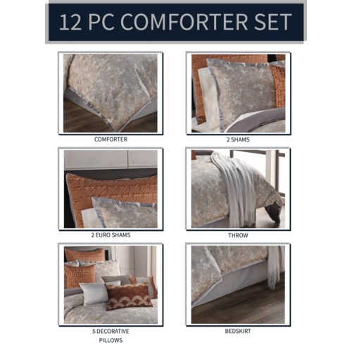 Anna 12 Pc Queen Comforter Set Transitional Hallmart