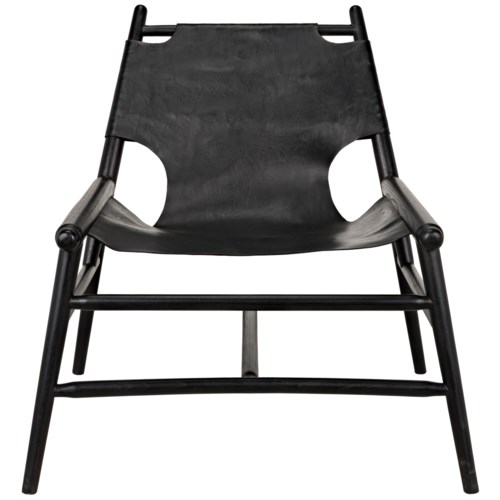 Tiger Chair With Leather Charcoal Black Occasional Chairs