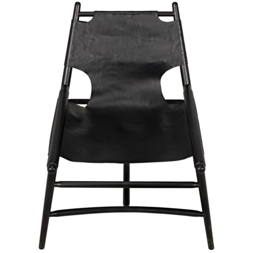 Tiger Chair With Leather Charcoal Black Occasional Chairs