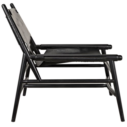 Tiger Chair With Leather Charcoal Black Occasional Chairs