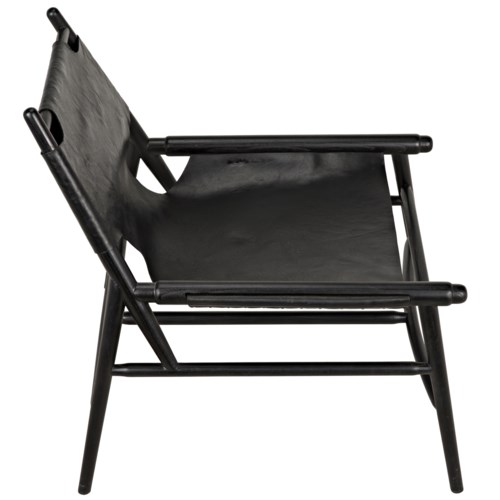Tiger Chair With Leather Charcoal Black Occasional Chairs