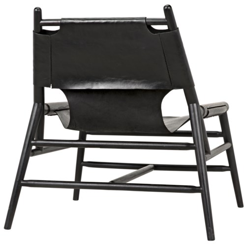 Tiger Chair With Leather Charcoal Black Occasional Chairs