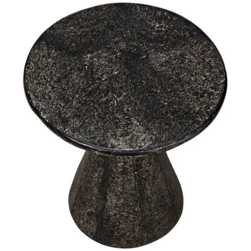 Pedestal Side Table Black Fiber Cement Accent Tables Noir