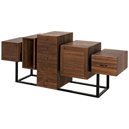 Ajax Sideboard Black Metal And Walnut Dressers Consoles