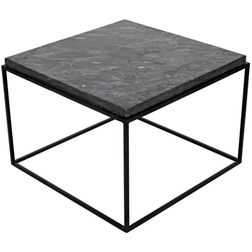 Lomax Coffee Table Black Metal Finish With Black Stone New Items Noir