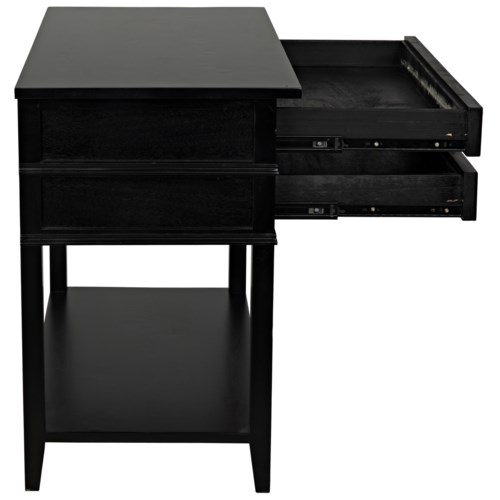 Colonial 2 Drawer Side Table Distressed Black Accent Tables Noir
