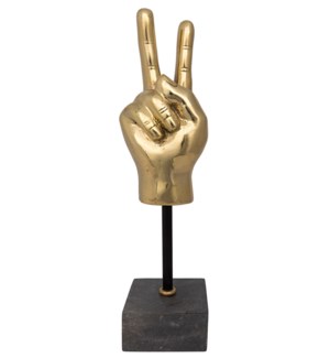 Peace Sign On Stand, Brass