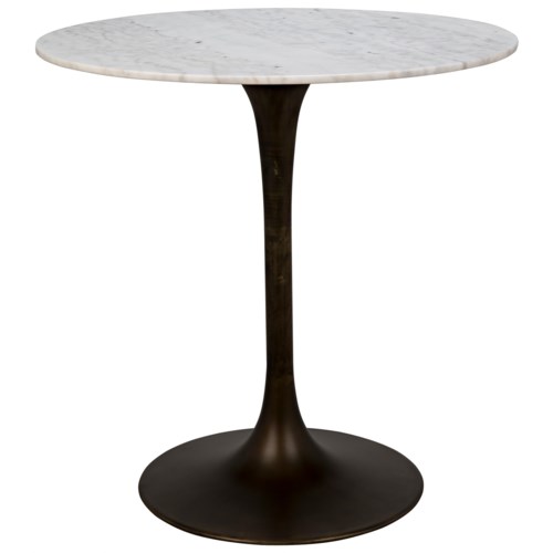 Laredo Bar Table 40 Aged Brass White Marble Top Dining Tables