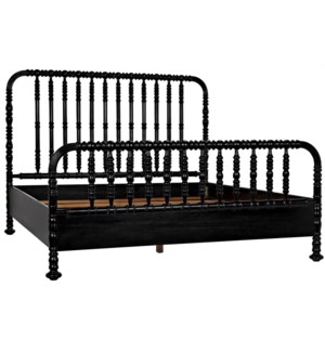 Bachelor Bed, Eastern King, Hand Rubbed Black