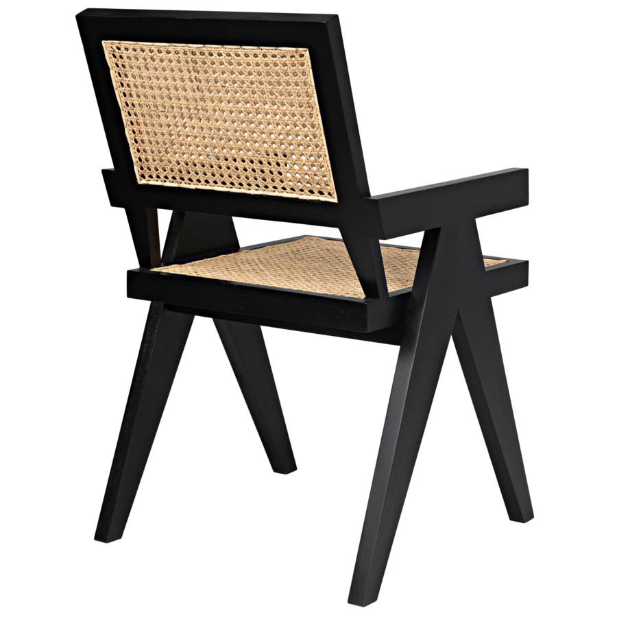 Jude Chair w/Caning, Black dining chairs Noir