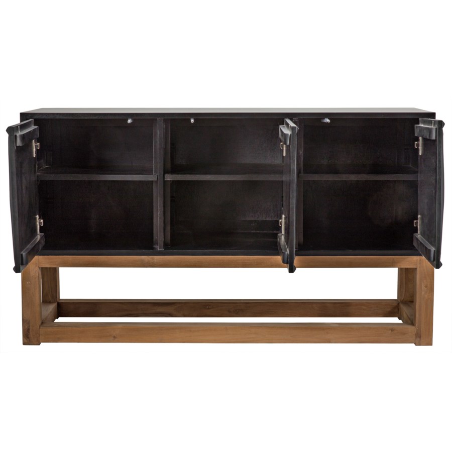 Oliver Sideboard, Hand Rubbed Black with Teak Base - dressers consoles ...