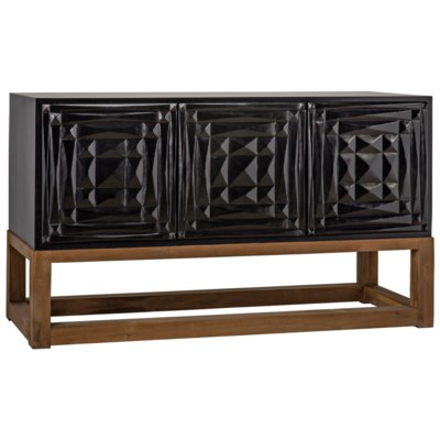 Oliver Sideboard Hand Rubbed Black With Teak Base Dressers