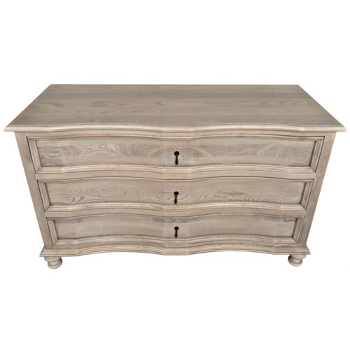 Curved Front 3 Drawer Chest Dressers Consoles Sideboards Noir