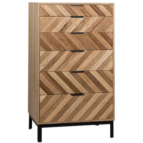 Herringbone 6 Drawer Tall Sideboard Sideboards Noir