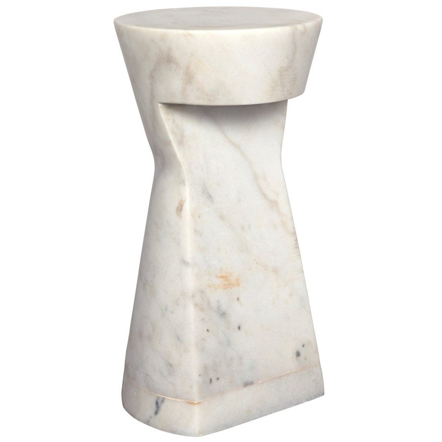 Omon Side Table, White Stone - accent tables | Noir