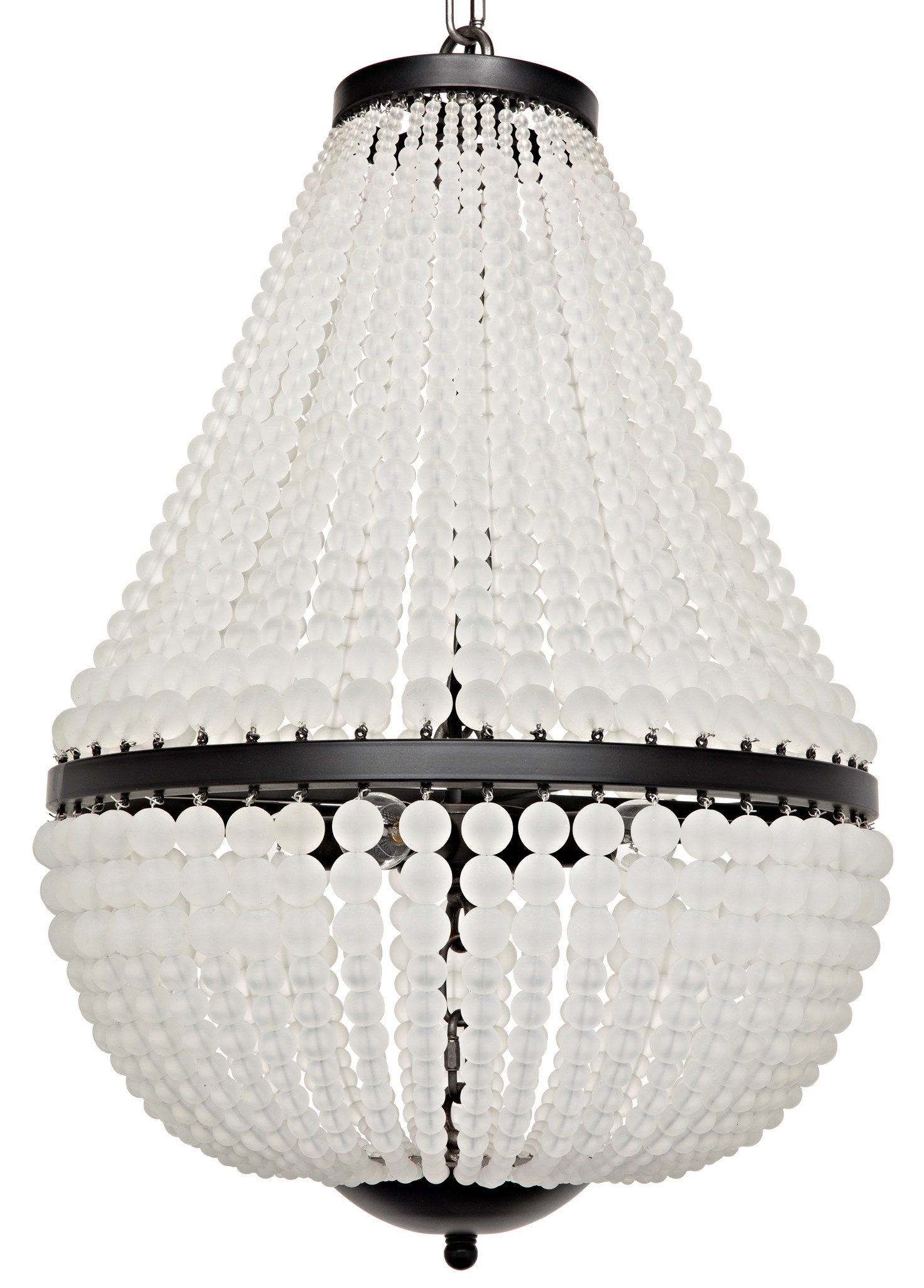 Small Brington Chandelier, Black Metal