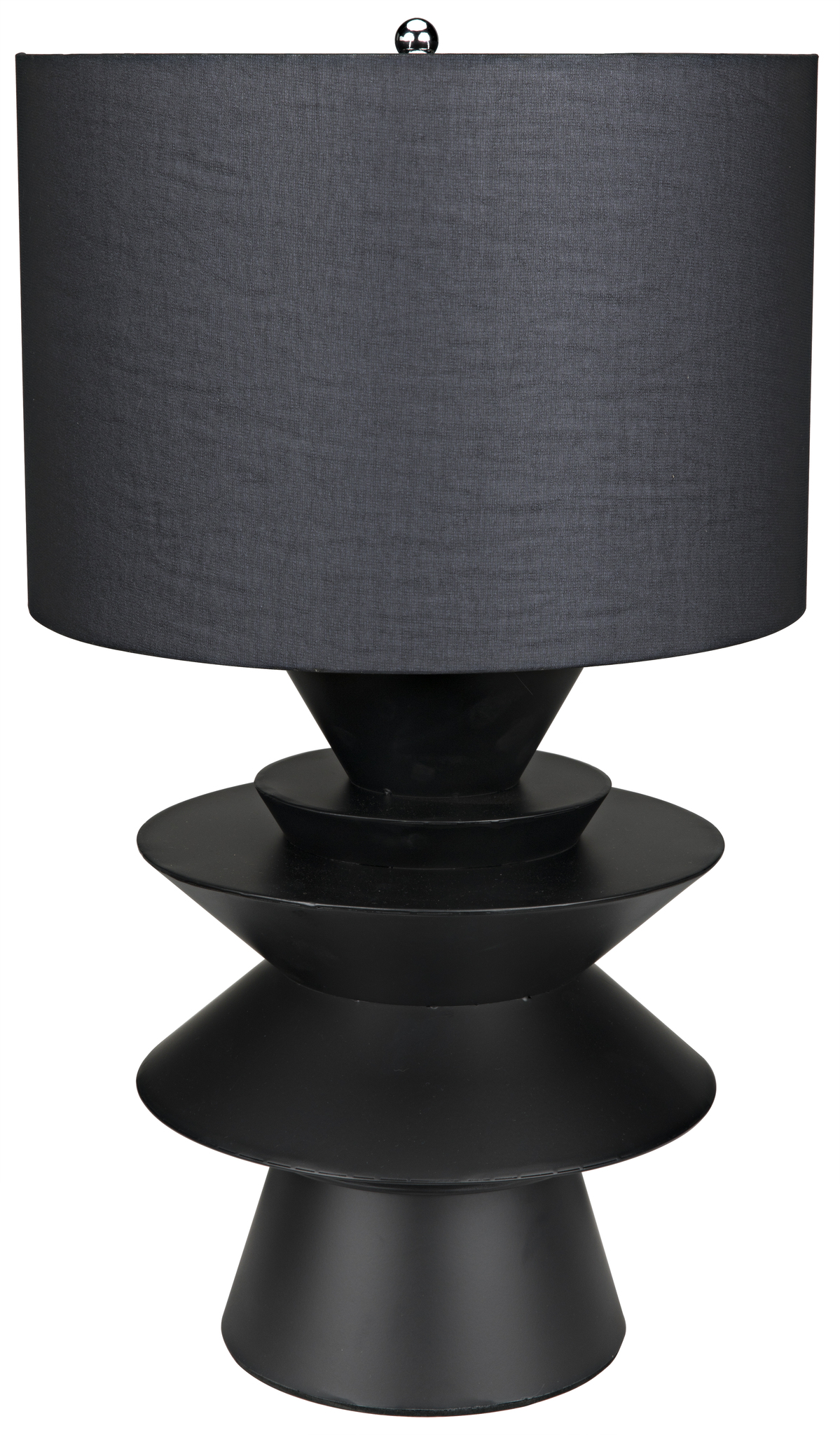 Viola Table Lamp w/Shade, Black Metal