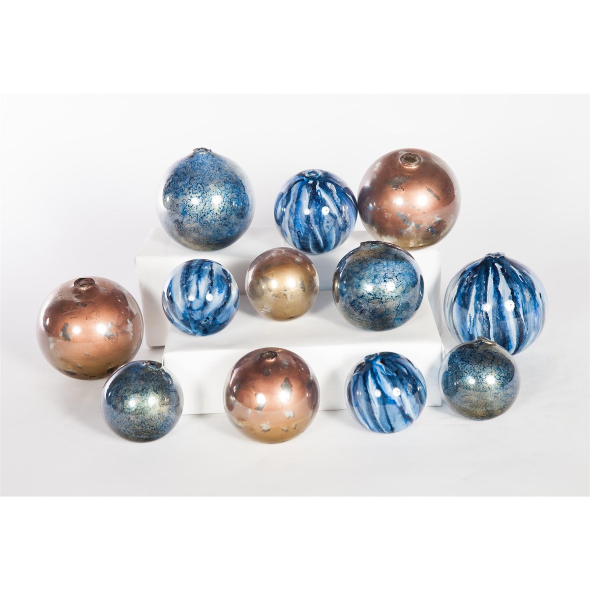 Set of 12 Spheres in Starry Night, Quiet Storm & Spirit