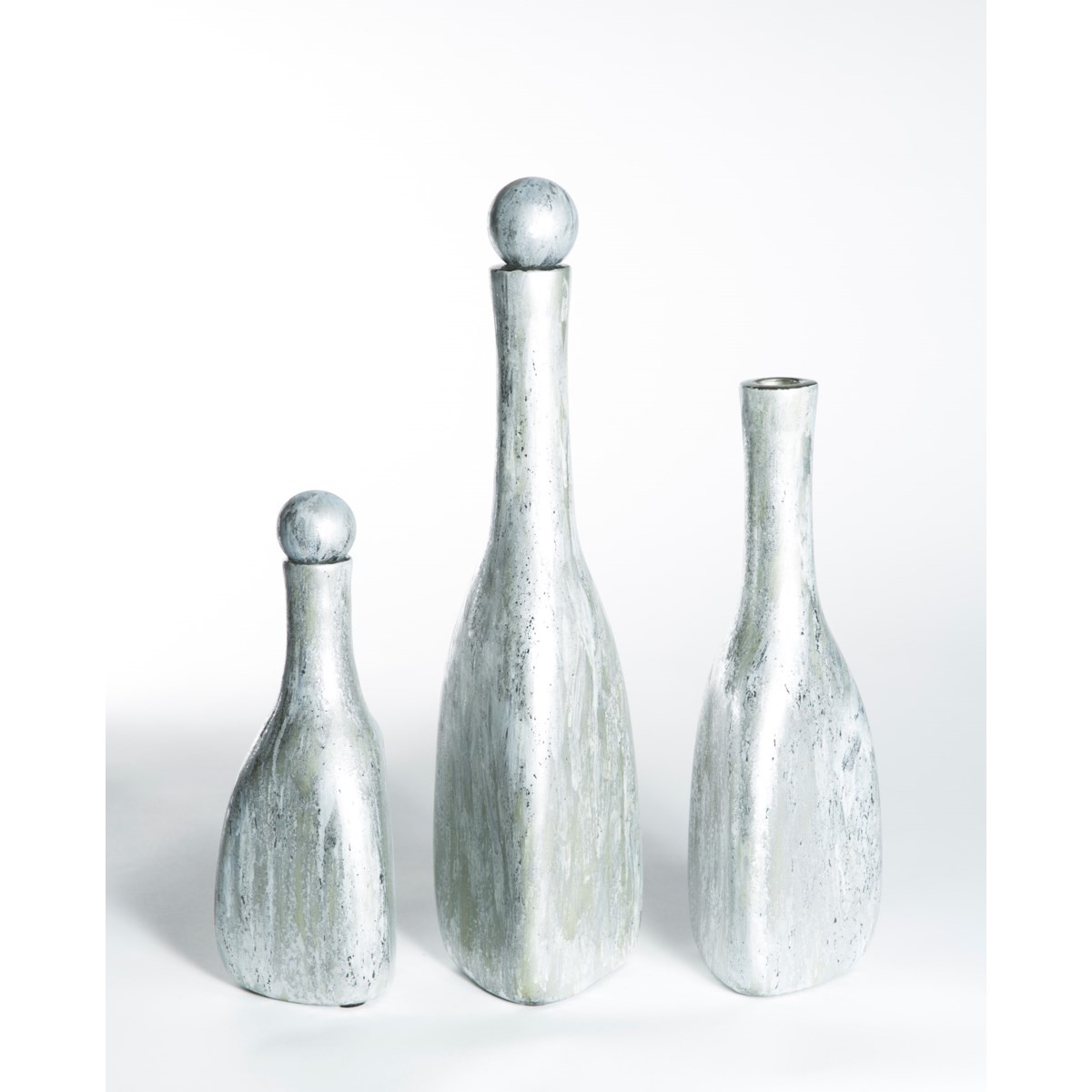 Set of 3 Triangle Bottles withTops  in Shimmering Dawn