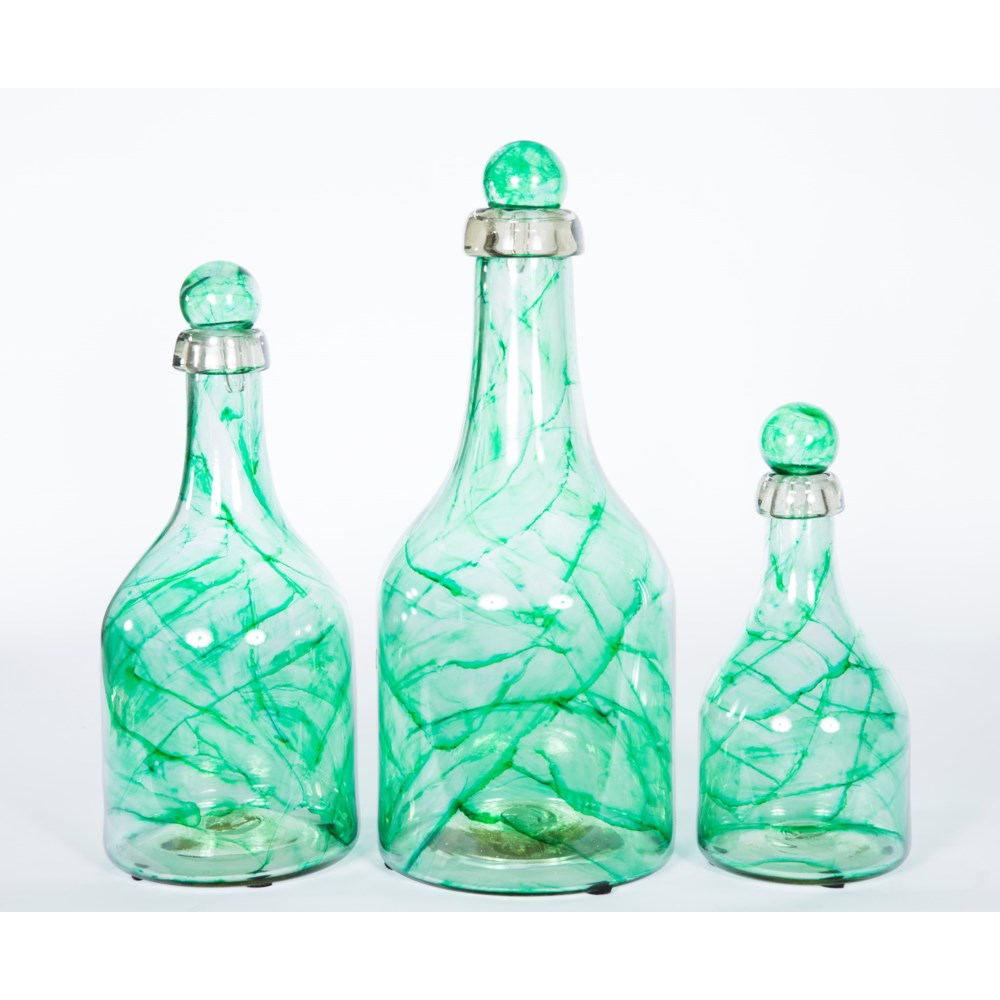Bottles w/ Tops Set of 3 in Aloe Mist