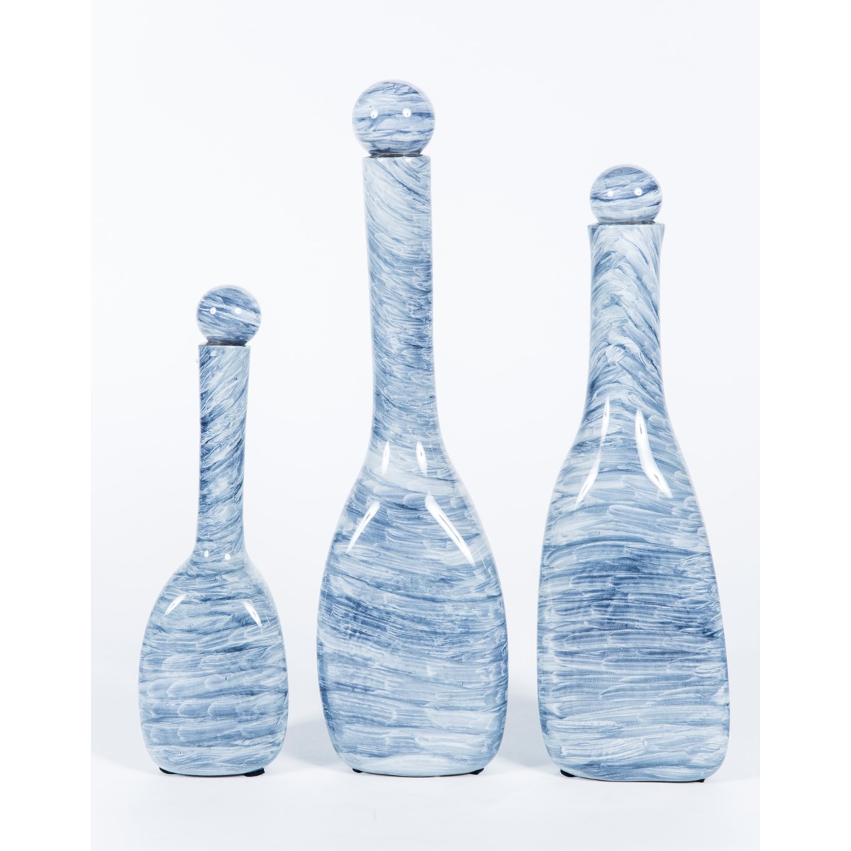 Bottles with Tops Set of 3 in Gray Matters Finish