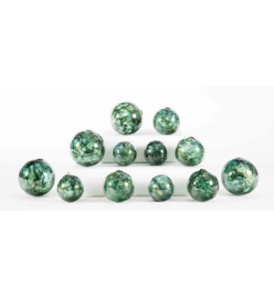 Set of 12 Spheres in Sea Glass Finish