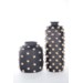 Large Studded Vase in Black with Gold Dots