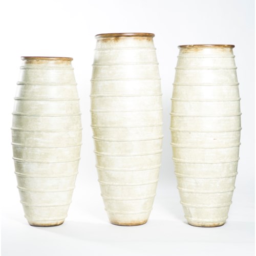 Large Ribbed Floor Vase In Parchment Floor Vases Prima Design