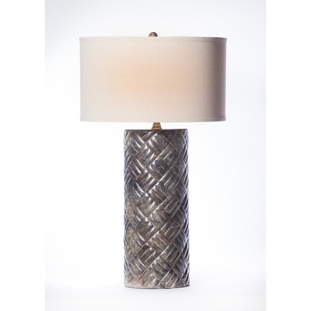 Dalton Table Lamp In Silver Cast With 18 Drum Shade In Linen With White Lining Table Lamps Prima Design Source