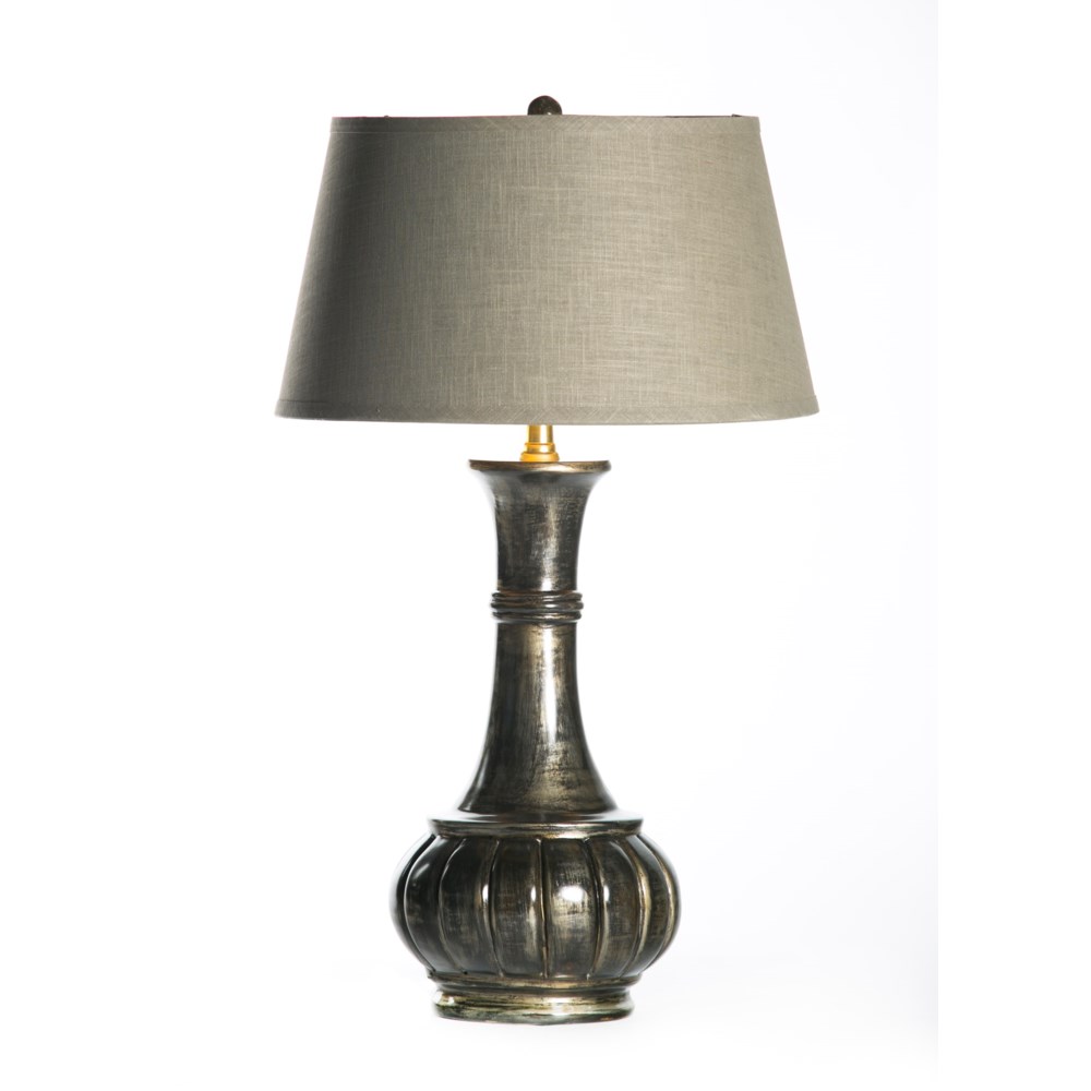 Abigail Table Lamp In Coal With 18 Grey Gold Taper Shade Table Lamps Prima Design Source