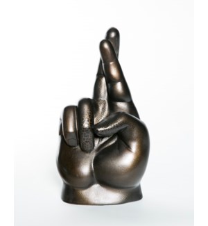 Crossed Fingers Sculpture in Cast Iron