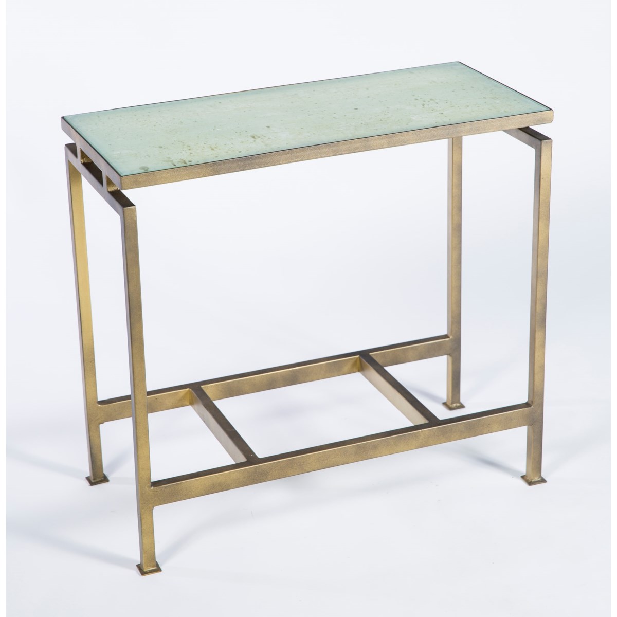 Nelson Accent Table in Antique Bronze with Top in Spiced Cocoa Finish