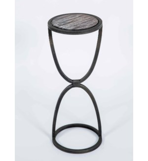 Easton Accent Table in Bronze Finish with Shelf in Graphite Finish