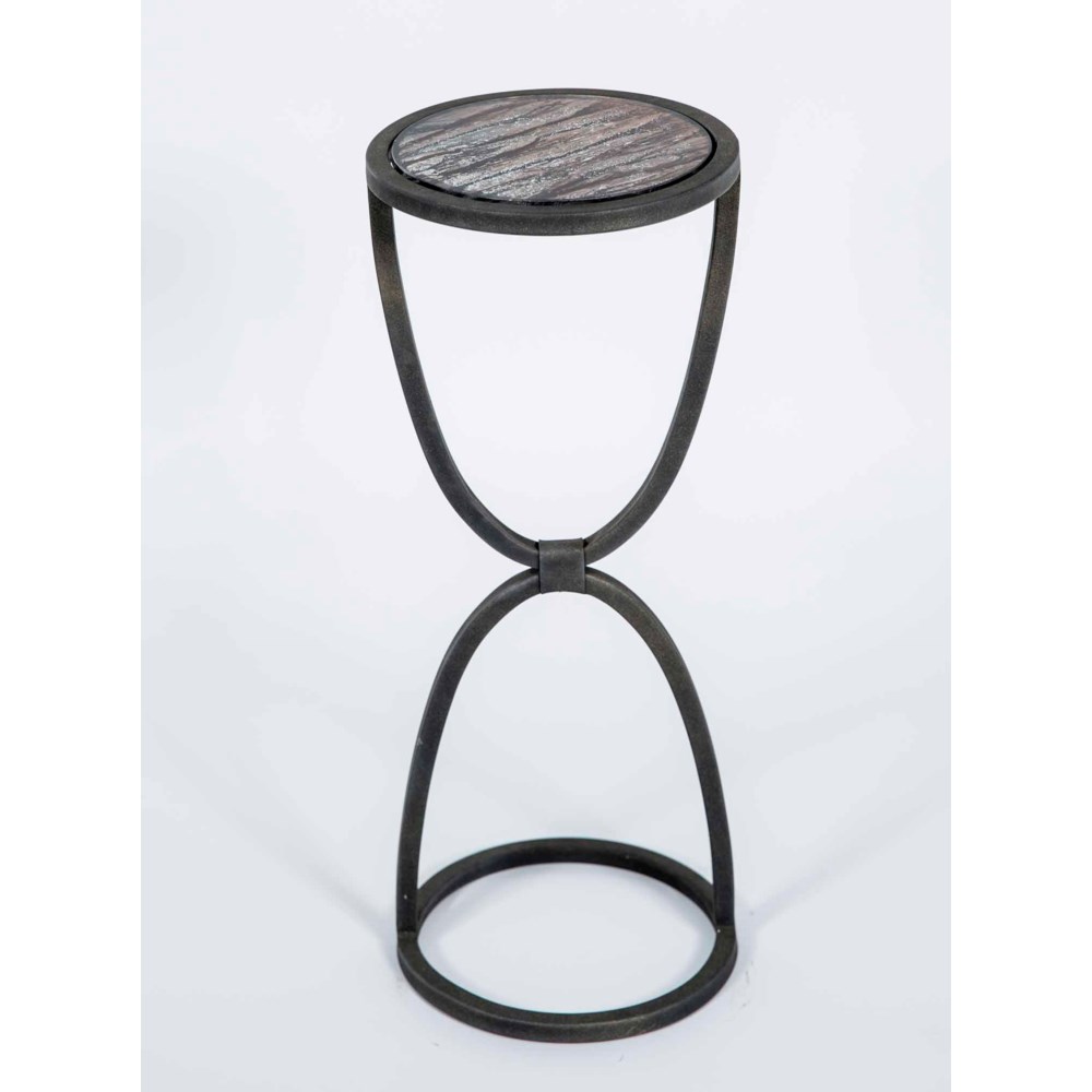 Easton Accent Table in Bronze Finish with Shelf in Graphite Finish