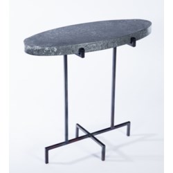 Oval Accent Table with Hammered Zinc Top