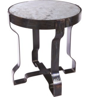 Richmond Metal End Table with Hammered Zinc Top