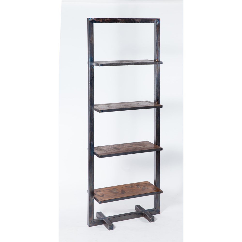Jeremiah Etagere in Fire Finish with Wood Shelves