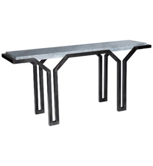 Mason Console Table with Hammered Zinc Top