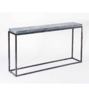 Brandon Console Table with Acid Washed Hammered Zinc Top
