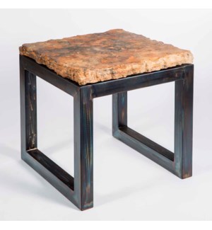 Chester Side Table with Live Edge Marble Top